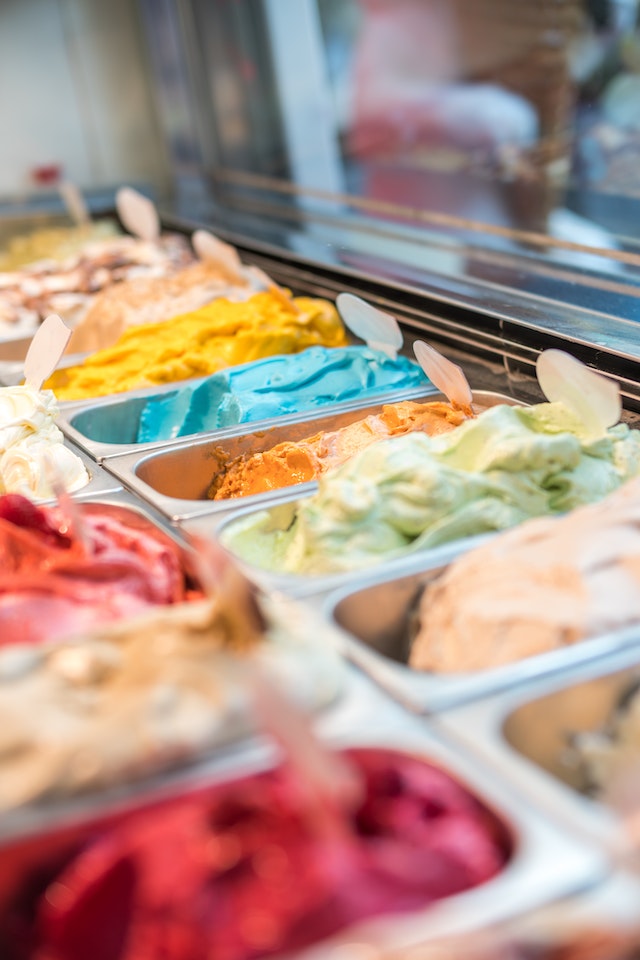 es krim gelato yang ada di display